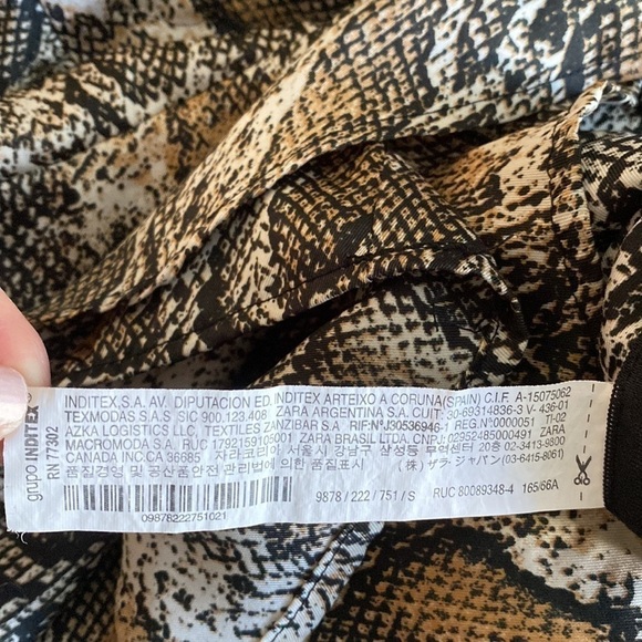 Zara Animal Print Snake Snakeskin Flare Ruffle Bottom Skort mini Skirt Size S - Picture 5 of 5